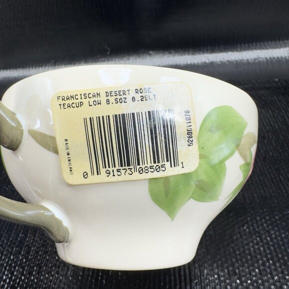 Franciscan Dessert Rose Earthenware Pottery Teacup And Saucer Set New S Stickers - Picture 9 of 14